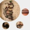 PIBM Metal Pipe Design Wine Rack Wine Glass Storage Shelf Home Bar Display Stand J1113
