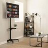 VIVO Mobile TV Cart for 13 to 60 inch Screens up to 25 kg, LCD LED OLED 4K Smart Flat and Curved Panels, Rolling Stand, Laptop DVD Shelf, Locking
