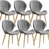 Kitchen Dining Room Furniture Chairs Kitchen Chairs Set Of 6 Velvet Dining Chairs Metal Legs Retro Kitchen Chairs for Kitchen Restaurant Modern O