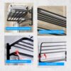 Towel Rails,Towel Holder with 2 Towel Bars Wall Mounted, 24 Inch Self Adhesive Towel Rail with Hooks, Aluminum Towel Holders Towel Rack For Bathr