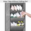 SLEEPING LAMB Over The Door Shoe Organizer for Closet with 8 Large Deep Pockets, Grey