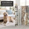 Red Lantern 3 ft. Short Double Sided Winter Woods Canvas Folding Screen 6 Panel Freestanding Partition and Separator for Modern and Contemporary