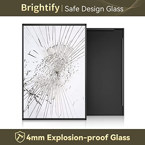 Brightify Black Bathroom Vanity Mirror for Wall, 22x30 inch Black Mirrors for Bathroom, Metal Framed Mirror Wall Mounted for Farmhouse Bedroom En