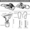 Xndryan Heavy Duty Swing Hangers, 360° Rotate Swivel Hammock Hooks with Screws, Stainless Steel Swing Hook for Ceiling Wooden Porch, Gym Yoga Sus