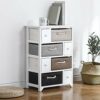 Ruication Bedside Table Storage Cabinets Wicker Woven Baskets Organiser Large Chest of Drawer Side Cupboard Unit Nightstand Fully Assembled for B
