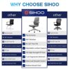 SIHOO Ergonomic Office Desk Chair, Swivel Computer Chair Height Adjustable Mesh Back Executive Home Chair with Lumbar Support, 90° Flip-up Armres
