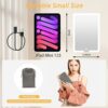 Travel Makeup Mirror with Lights, Rechargeable Vanity Mirror with 360°Stan, 1500mAh Battery LED Lighted Cosmetic Mirror 3-Color Light Modes Dimmi