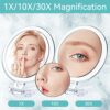 B Beauty Planet Hand Mirror,Double-Sided 1X/30X Magnifying Foldable Makeup Mirror,with 10X Magnifying Suction Mirror Set,5 IN &3.5 IN Kit, Table