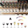 Wine racks Hanging Gold Metal Retro Wall Mounted Wine Champagne Glass Goblets Stemware Rack Holder, 60/80/100/120cm x 30cm