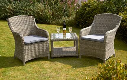 Royalcraft Wentworth 2 Seater Imperial Companion Set In Cream With Grey Cushions