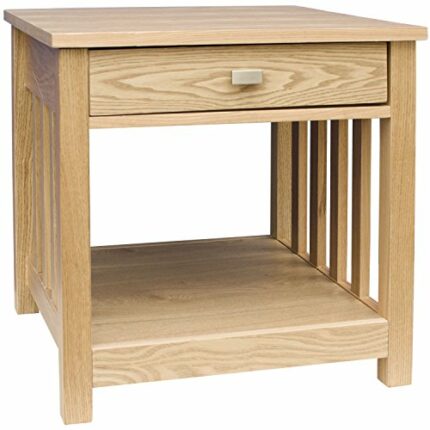 Vida Designs Ashton 1 drawer Lamp Table, Bedroom Furniture, Oak Wax Finished