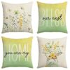 4 Sets Flower Cushion Covers Decorative Throw Pillow Cover Square Pillowcase for Home Bed Sofa Car Outdoor Garden Decor 45 x 45cm (18x18, Sunflow