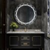 Bathroom mirror LED Wall-Mounted with Defogging Smart Touch Three-Color Light Adjustable High-Definition Silver Mirror for Living Room/Bedroom