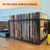 Vinyl Record Storage Holder With Wheels - Holds up to 100 LP - Album Holder Display Stand - Vinyl Record LP Storage organizer - Sturdy Metal Stru