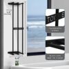Towel Racks for Bathroom,Wall Mounted Towel Rack with 3 Towel Hooks and Wooden Shelf,Easy Installation Towel Holder for Towel & Daily Necessities