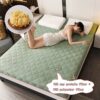 Dormitory Mattress Soft Plush, Japanese Floor Mattress Portable Futon Mattress Tatami Foldable Bed Mattress Topper Soybean Protein Fiber Sleeping