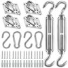 Awroutdoor Sun Shade Sail Fixing Kit, 5 inch 42Pcs 304 SUS Anti-Rust Sun Shade Sail Installation Hardware Kit, Awning Attachment Set on Garden Ca