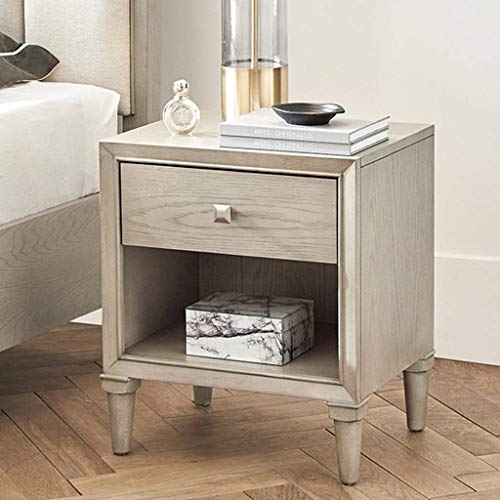 LUKEO Bedside table - Bedside Table with Drawer and Storage Shelf, End Table for Bedroom Living Room Home Furniture