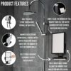 ToiletTree Products Ultimate Fogless Shower Bathroom Mirror, Bigger Reflective Surface & Thinner Frame, Squeegee Included, Black