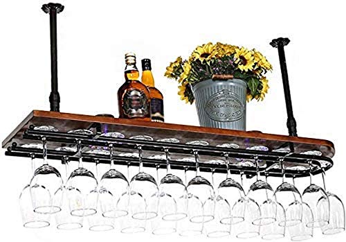 OUSIKA Wine Racks,Ceiling Wine Rack Adjustable Height Wall Mounted Hanging Wine Bottle Holder Metal Iron Wine Glass Rack Goblet Stemware Racks Vi