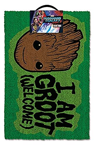 Guardians Of The Galaxy Vol. 2 Guardians of The Galaxy Volume 2 I am Groot Welcome Door Mat, Coir, Green, 60 x 40 x 1.5 cm