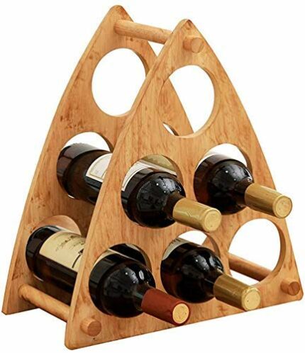 PIBM Stylish Simplicity Wine Racks Free Standing Solid Wood,Tabletop Wine Storage Rack,Countertop Display Wine Holder,Natural Solid Bamboo Wine B