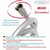 Yossee PVC Smooth Shower Hose 1.5M / 59 Inch with Anti-Twist Brass Connections - Universal Replacement, Flexible, Kink and Leak Proof