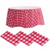ZeriTlolen Round table cloth, Tbalecloth (Red and White, 3-Pcs)