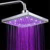 DAXGD LED Square Shower Head,Temperature Control Shower 3 Colour Changing Water Flow Powered, 8 inch Shower with 12Pcs Led for Bathroom