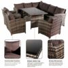 YFYTYG-PX 9 Seat Rattan Furniture Outdoor Sofa Dining Table with Free Rain Cover 3 Single Chair Sofa Dark Gray Sofa Cover (UK Flame Retardant Mat