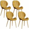 dining chair Kitchen Dining Room Furniture Chairs Leather Dining Chairs Kitchen Chairs Set Of 4 Iron Non-Slip Feet Suitable Makeup Chair Rest Off