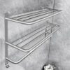 Winmien 3-Tier Bathroom Towel Shelf with Tower Bars, Stainless Steel Towel Racks for Bathroom Wall Mounted (Black，24 inch)