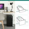 YITAHOME Fully Assembled 3-Drawers Rolling File Cabinet - Lockable Drawers, Home Office Mobile Filing Cabinet with Wheel, Under Desk File Cabinet