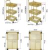 UXZDX Iron Rack Bedroom Kitchen Metal Mobile Bathroom Storage Rack Wheeled Trolley Gold Kitchen Cart Kitchen Island (Color : Svart, Size : 40x29x