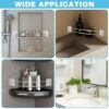 RV Shower Corner Storage Bar, Camper Travel Trailer RV Bathroom Storage Rods with Rotatable Bracket, Adjustable Camper Storage Organization Trail
