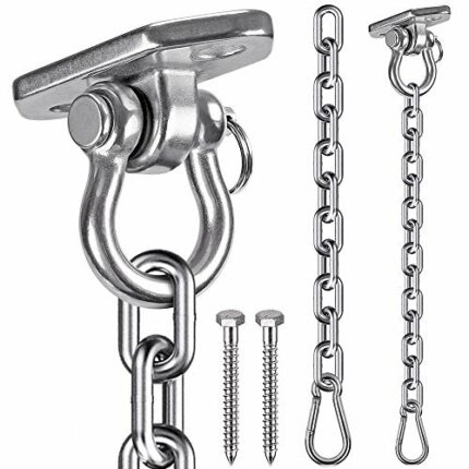 WAREMAID Hammock Chair Hanging Kit Swing Ceiling Mount, Heavy Duty Swing Hanger Hook with Chain, Playground Hanging Chair, Swing Set, Yoga, Tree,