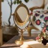 ZTTTD Vintage Style Art Stand Compact Old Design Small Antique Dressing Frame Retro Cosmetic Dresser