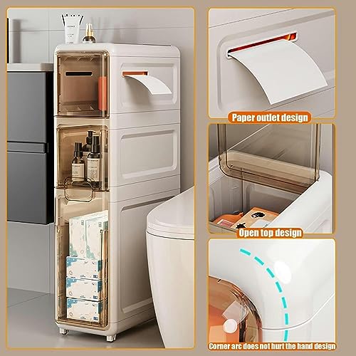 Bathroom Storage Cabinet, Waterproof Bathroom Cabinets, Floor Standing Display Cabinet, Home Storage Furniture Organizer Unit for Office Kitchen