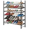 YIZAIJIA Shoe Rack Organizer 2 Tier Metal Expandable Storage Adjustable Shoe Shelf Free Standing Shoe Rack for Entryway Closet Doorway,Bronze