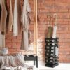 Tudomro Umbrella Stands for Entryway Large Metal Umbrella Holder with Removable Water Tray and Hooks Decor Freestanding Rectangular Umbrella Holl