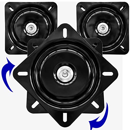 3Pack Heavy Duty Bar Stool Swivel Plate, 6Inch Chair Swivel Base with Solid Ring of Ball Bearings, 400lbs Capacity Replacement Swivel Seat Parts