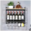 Stylish Simplicity Industrial Wall-Mounted Wine Racks Iron Metal Stylish Simplicity Wine Bottle Racks and Wine Racks Solid Wood Home and Kitchen