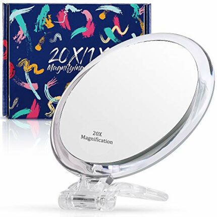 Magnifying Mirror 20x / 1x Two Sided, Double Sided Magnifying Mirror with Stand, Magnified Hand Mirror for Makeup, Blackhead/Comedone Removal (5i