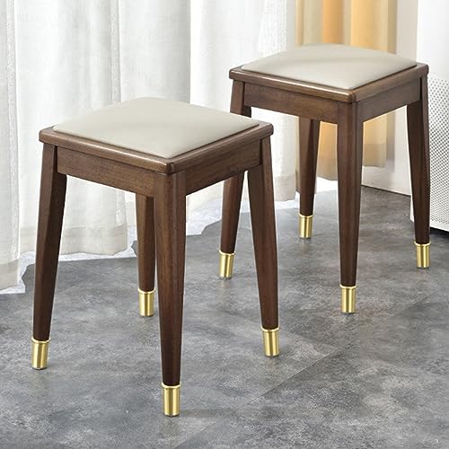 Bar Stools, Solid Wood Saddle Kitchen Stools with PU Leather Cushion Counter Height Barstools with Wooden Base for Kitchen Dining Cafe