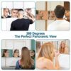Wentoma 3 Way Mirror for Self Hair Cutting,Adjustable 360 Mirror with Telescoping Hooks,Professional Haircut Tool for Precision Cutting,Trimming
