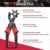 XOOL Leather Hole Punch Plier, Heavy Duty Rotatable Belt Hole Puncher with 6 Different Sizes Used for Belt, Watch Belt, Belt, Shoes, Purses, Clot