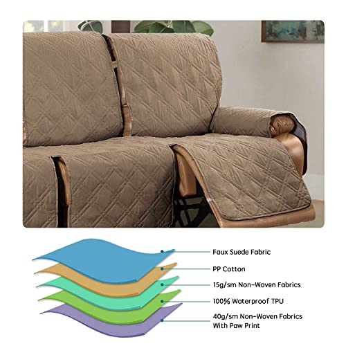 Recliner Chair Cover, Armchair Recliner Cover with Storage,Loveseat Recliner Slipcover for Leather Sofa,Washable Recliner Sofa Protector with Ela