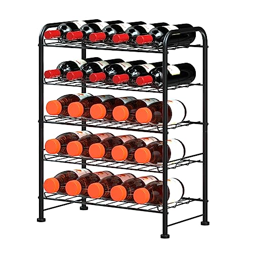 OYEAL Water Bottle Storage Rack 5 Tier Bottled Water Holder Organizer Freestanding Floor Beverage Soda Drink Stand Shelf for Kitchen Pantry Can S