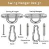 YIHATA Hammock Hanging Kit with Carabiner, Heavy Duty Hammock Fixings Pad Eye Plate with Screw Bolts, 304 Stainless Steel Ceiling Hammock Hooks f