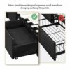 WALNUT Queen Upholstered Bed Frame with 3 Storage Drawers and Built-In USB